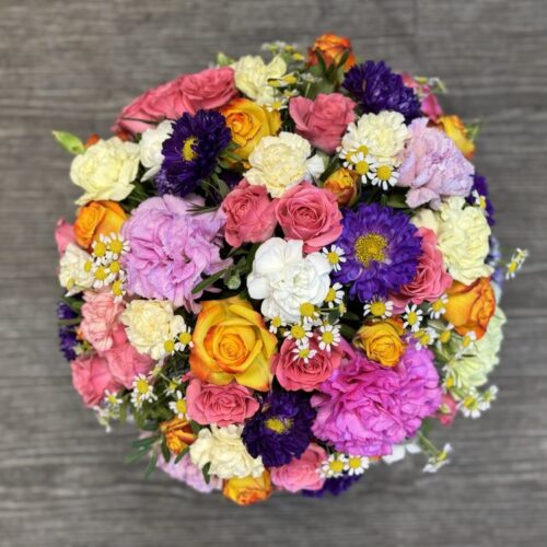 Bouquet Mila multicolore vif gros plan