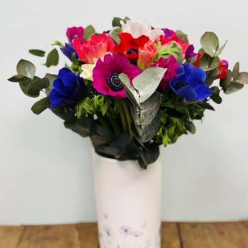 Bouquet d’anémones colorées – fleuriste à Paris – livraison de fleurs – Papillon Fleuriste