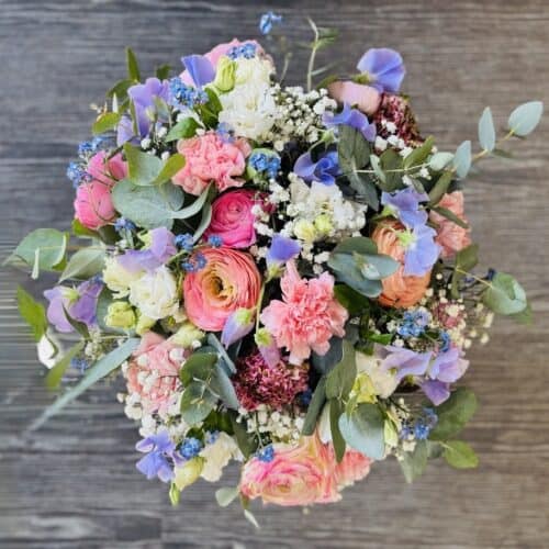 Bouquet bohème chic Palette Bohème aux couleurs pastel et éclatantes